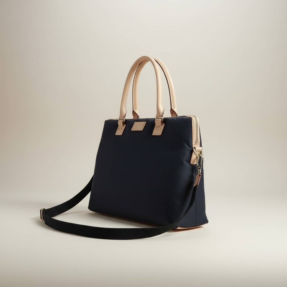 Kate Spade Black Nylon Satchel Tote NWOT – Pink Interior, Crossbody Strap - Picture 6 of 11